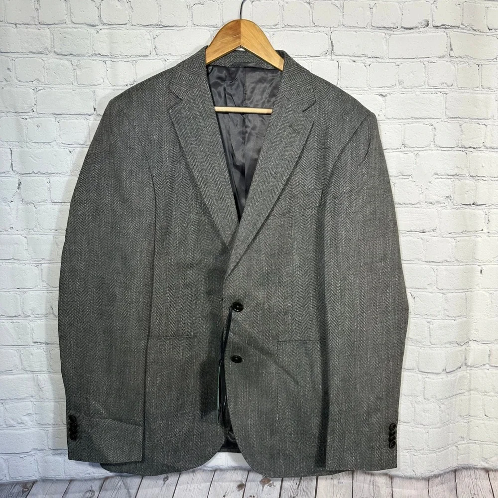 Rodd & Gunn South Hill Jacket Lichen Green Grey Herringbone Blazer BP1365 Mens M